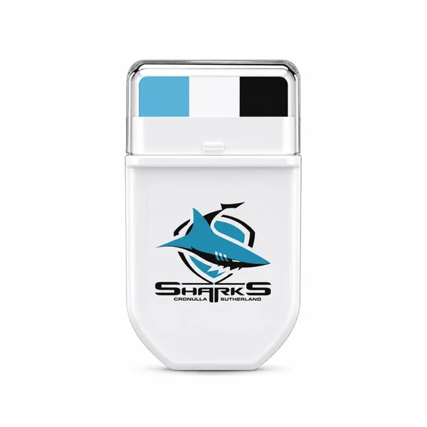 Cronulla Sharks Sky Blue, White and Black FANBRUSH applicator