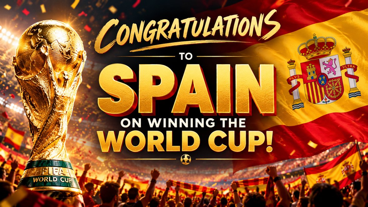Congratulations to Spain on winning the World Cup